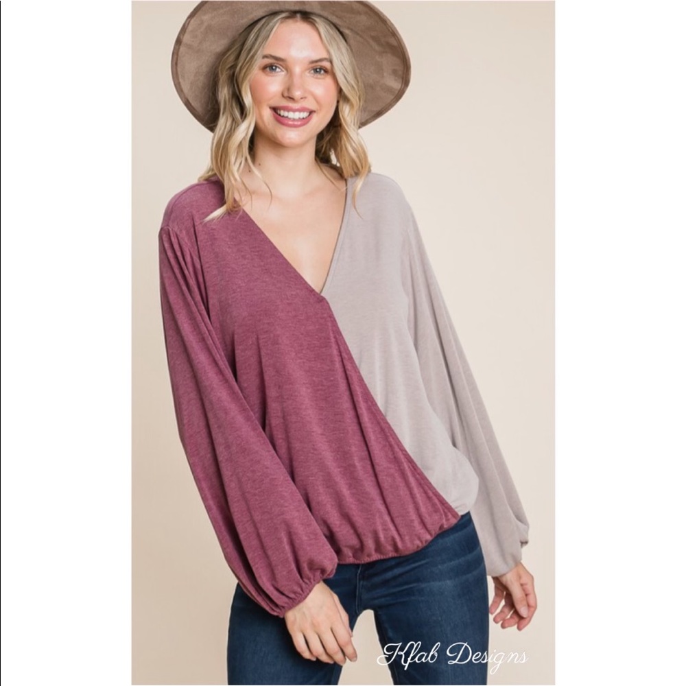 Gorgeous💜Raspberry+wheat crossover top2stu… - Picture 4 of 6
